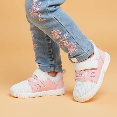 Image of MORENDL Toddler Sneakers Baby Boys & Girls Barefoot Shoes Lightweight Breathable Walking Running Tennis Athletic Sport Shoes