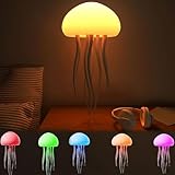 【Rechargeable et multifonction】 : équipée d'un moteur silencieux et de 12 ampoules LED multicolores, cette lampe méduse fournit une lumière douce qui ne fera pas mal à vos yeux. Il est disponible en 17 couleurs RVB et dispose d’une batterie intégrée de 1 000 mAh. Le chargement ne prend que 1,5 heure et la batterie a une autonomie allant jusqu'à 3 heures.