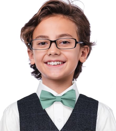 Image of Pre-Tied Adjustable Solid Tuxedo Bow Tie for Boys and Men