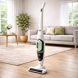 Fenix Home Aspirapolvere Scopa Senza Fili 2 in 1 – Aspirapolvere Ricaricabile Batteria Litio 22.2V, Tecnologia Ciclonica, Spazzola Motorizzata LED, Testa Rotabile 180°, Senza Sacco – 150W (Bianco)