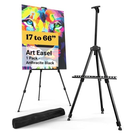 Portable Artist Easel Stand - Adjustable Height Painting Easel with Bag - Table Top Art Drawing Easels for Painting Canvas, Wedding Signs & Tabletop Easels for Display - Metal Tripod - 21x66 inches
