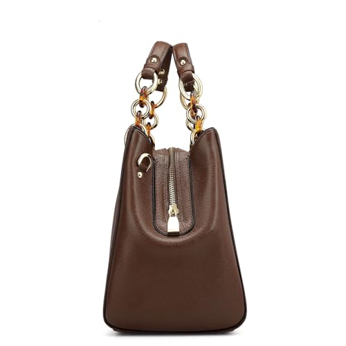 Image of Da Milano Leather Satchel for Women (00023D)