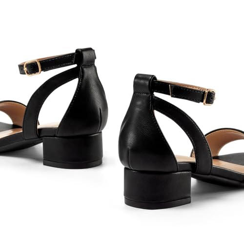 Image of K KomForme Girls Chunky Heel Ankle Strap Open Toe Dress Sandals