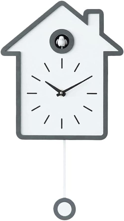 Ornaments, Living Room Wall Alarm Clock Wooden Cuckoo Clock Bird Brief Chiming Clock Decorations Home Ornaments (Color : D, Size : One Size)