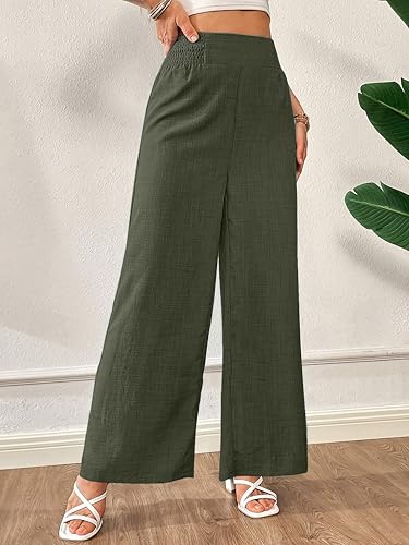 Image of Vogaan Trousers for Women | Women's Loose Fit Trousers | Women's High-Waisted Wide Leg Pant | Women Trousers Pants | Korean Trousers for Holiday