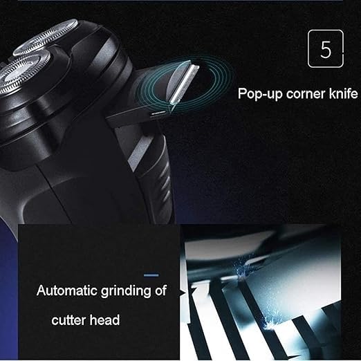 Elektrischer Rasierer für Männer Rasierer für Männer Rotationsrasierer Rasierer Nass und Trocken mit Pop-Up Trimmer IPX7 Wasserdicht USB Wiederaufladbar