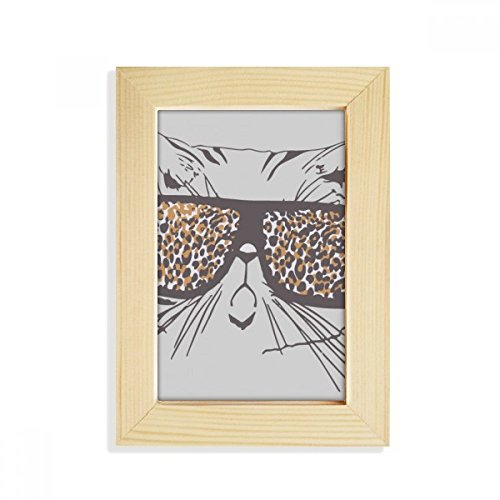 Arte animal de escritorio en madera selecta con estampado de leopardo y acabado artesanal 2