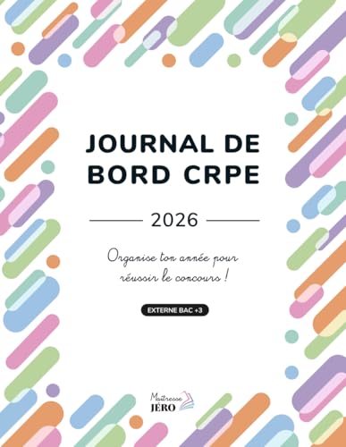 Journal de bord, planner CRPE 2026 (externe bac +3)