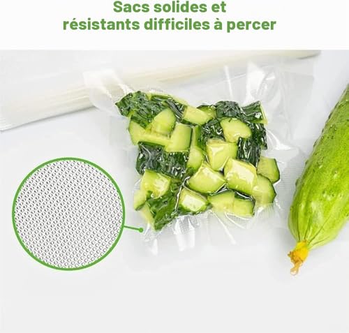 Edihome, Sac Sous Vide Alimentaire, 3 Rouleau, 20x300cm, Sachet, sans BPA, Sous Videuse Alimentaire, Conservation, pour le Cuisine, Plastique (20x300cm) – vue 5
