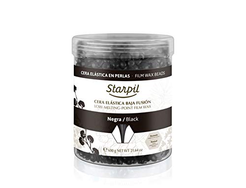 Starpil Wax - Stripless Black Film Hard Wax Beads Removal for Delicate Areas (Polymer Blend) - 600g/21.64oz in Mini Tub Container Pack