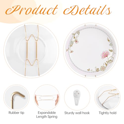 20 peças de ganchos de placa de aço inoxidável de 10 mm para parede, suporte de placa de arame resis