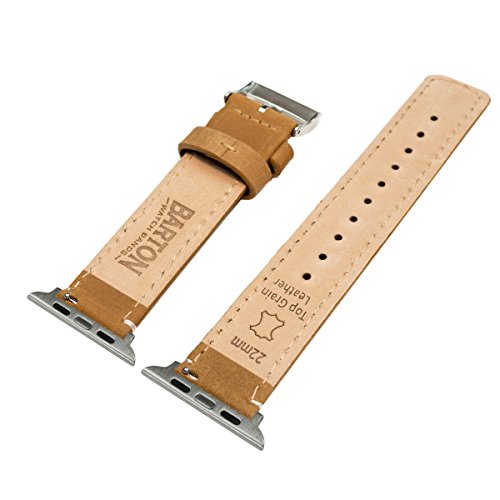 Image of BARTON WATCH BANDS - Top Grain Leather Watch Bands Compatible with Apple Watch Models - 1, 2, 3, 4, 5, 6, 7, 8, 9, 10, SE, Ultra & Ultra 2