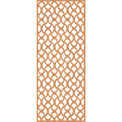Image of 13 3 /8 inchW x 34 3 /8 inchH x 1 /4 inchT Resort Decorative Fretwork Wood Wall Panels, Cherry