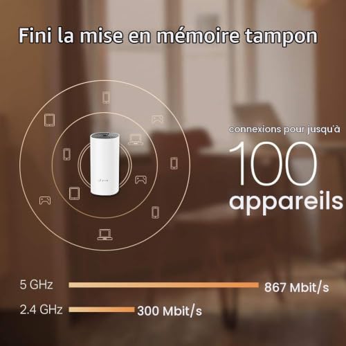 TP Link Deco M4 1 pack Bi bande 2 4 GHz / 5 GHz Wi Fi 5 802.11ac 2 Interne - vue 8