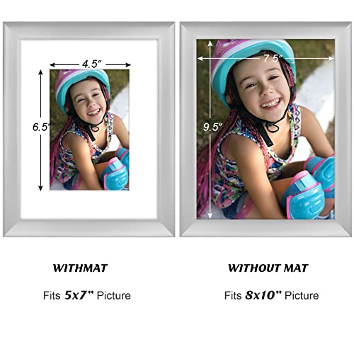 Ksroecud Picture Frames 8 By 10 Set Of 2 With High Definition Glass, 8X10 Frame With Mat For 5X7, 8 X 10 Picture Frames For Wall Hanging Or Table Top Display, Grey #TOP2