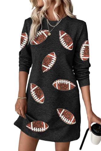 Image of OCSTRADE Womens Sweatshirt Dresses Crewneck Long Sleeve Textured Shift Dresses Trendy Girls 2025 Fall Pullover Tops