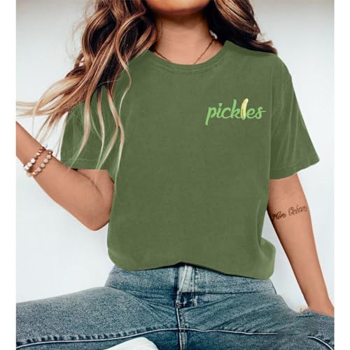 Pickle Shirt Funny Pickles Jar Shirts for Women Graphic Vintage Tees Pickling Cucumbers Novelty Short Sleeve Gifts2