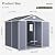 Aoxun 6 x 8 FT Outdoor Storage Shed with Window, Resin Shed with Floor & Lockable Doors, Garden Shed Waterproof Plastic Tool Shed with Sloped Roof for Backyard, Garden, Patio, Lawn, Grey