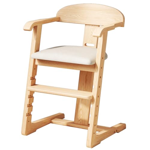 Adjustable Wooden Toddler Dining Chair (Natural Grey)