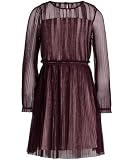 Picture of Calvin Klein Jeans Girls' Sleeveless Party Dress, Fit and Flare Silhouette, Round Neckline & Back Zip Closure, Prune, 8