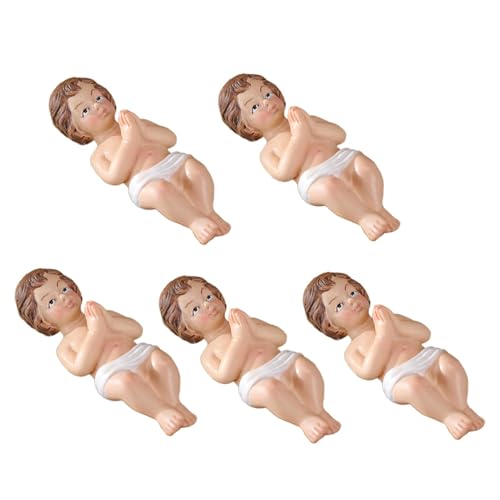 Lot de 5 figurines d'enfant Jésus, 5 cm, décoration de table de Noël, accessoires de crèche