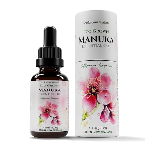 TODICAMP 100% Pure Manuka Oil from New Zealand | Therapeutic-Grade Essential Oil for Wound Care Skin Soothing Nail & Scalp Health