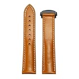 Generico Orologio in vera pelle compatibile con Omega Seamaster 300/150 Same Diefei Speedmaster Moon Heritage da uomo(Light Brown-Black,22mm)