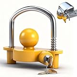 Rionavexa Candado Antirrobo para Enganche Remolque,Amarillo