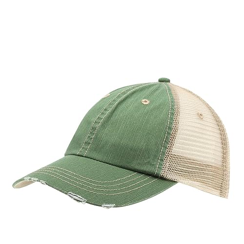 Image of The Vintage Year Distressed Cotton Unstructured Soft Mesh Breathable Adjustable Dirty Wash Dad Hat Trucker Baseball Cap
