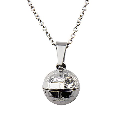 Preisvergleich Produktbild Disney Damen Edelstahl Star Wars Todesstern 3D Anhänger mit Kette