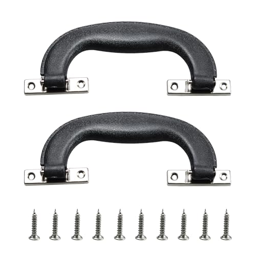 Image of 2Pcs 150mm Plastic Luggage Trunk Pull Handle, Black Suitcase Side Holder Long Pull Handle, Replacement Handle for Travel Suitcase