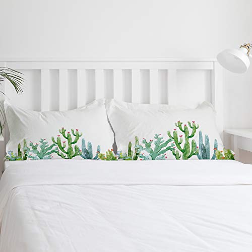 Conjunto de capa de edredon 3 peças tamanho completo, plantas suculentas Catus aquarela, pattiing, a
