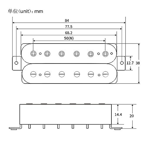 Image of FLEOR Electric Guitar Humbucker Pickups Neck Alnico 5 Pickup Black