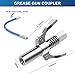 Gute Double Handle Grease Gun Coupler, 10000 PSI Duty Grease Tips Quick Lock and Release Grease Coupler with 12
