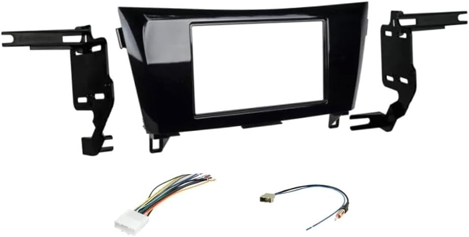 Double Din Car Stereo Install Kit, Wire Harness, and AM/FM Radio Antenna Adapter Combo -Made for Nissan: 2014 2015 2016 2017 Rogue and 2017 Rogue Sport