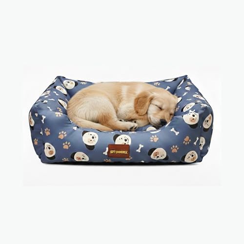 Image of SITSNOOZE XL Dog Bed (20 to 30kg) for Labrador, Golden Retriever, Husky - Orthopedic Sofa Mattress, Washable Heavy Duty Pet Lounger Cushion, Waterproof Non-Slip Calming Bed (Multi Blue, XL)