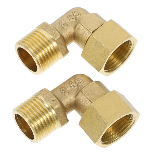 SUPVOX 2 piezas Accesorios Fontanería Codo de Latón Forjado con Conexión Roscada Interior Resistente Altas Temperaturas Duradero para Doméstico