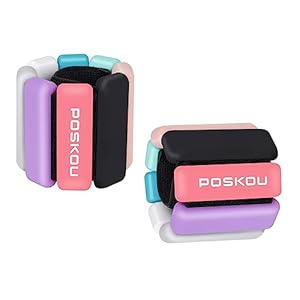 POSKOU 1 lb polsgewichten armbanden verstelbare armgewichten voor vrouwen thuis gym, fitness, oefening, wandelen, joggen, aerobics, yoga 1 pond per set, 2 stuks