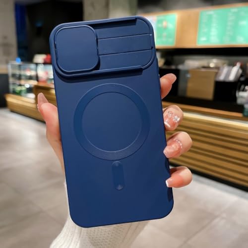 Étui de chargement sans fil magnétique pour iPhone 12 Pro Max bleu protection objectif