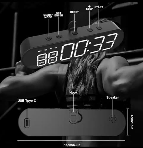 Temporizador LED digital McbeAn para gimnasio, reloj electrónico deportivo, temporizador de intervalos para boxeo, diseño magnético trasero, batería de gran capacidad de 1000 mAh, compacto y portátil para ejercicios en casa o gimnasio miniatura 3