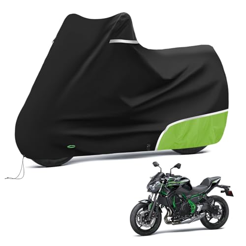 Telo Copri Moto adatto per Kawasaki Z650 Z900 Z1000 Z750 ER6N Z800 (senza bagagliaio), 420D Tessuto Oxford Telo Coprimoto Impermeabile per Esterno, Copertura Moto Copri Z650