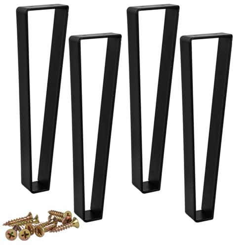 Btowin Patas trapezoidales de metal para muebles de 30 cm, 4 patas de mesa de acero sólido de estilo moderno, horquilla, patas de sofá resistentes para proyectos de bricolaje, mesa de café, soporte de
