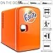 Fanta Mini Fridge - 6 Can Refrigerator for Bedroom Office, Portable Table Top Beverage Cooler, 12V 110V Refrigerador For Drinks, Soda, Wines, small can fridge,Use In Car, Dorm, Outdoor, Patio