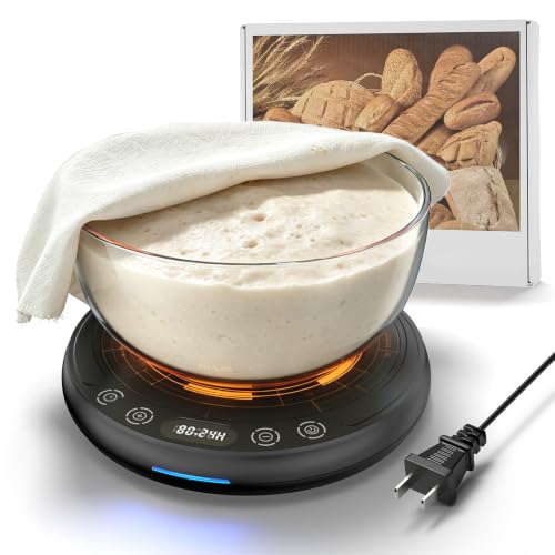 Large Sourdough Starter Warmer Mat - 24H Timer - 1°F Control (65-110°F) - Warming Heating Pad for Sour Dough Starter (Black)