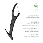 GRIN White Charcoal Infused Flosspyx, 75 Count, Dental Flossers, Minty Flavor, Recycled Plastic, Charcoal Infused Floss Picks, Premium Longer Floss Head, Easy Slide, Includes Soft Fold-Back Tooth Pick - Image 3