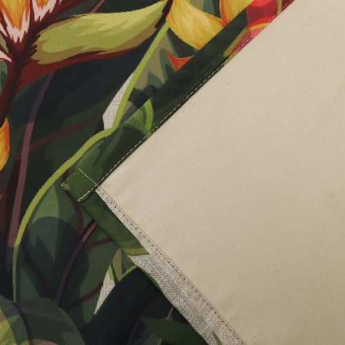 Image of 80% Blackout Curtains for Bedroom, Tropical Plant Window Drapes 102 Inch Length for Living Room, Thermal Insulated Grommet Curtains, 2 Panels