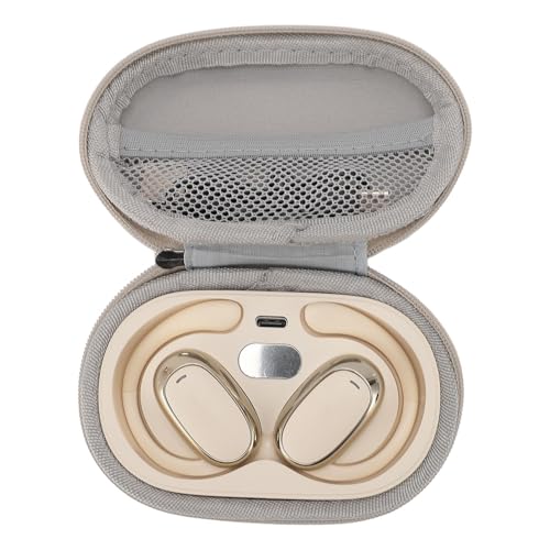 SUNGOOYUE Earonomicalmente en la Oreja para Auriculares Inalámbricos con Pantalla LED para el Entrenamiento de Conducción, Sonido Estéreo de Hi -Fi (Beige)