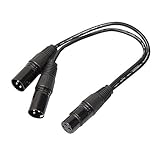 UEB 3P XLR Female Jack to Dual 2 Male Plug Y Splitter Cable Adaptor Cord 1Ft