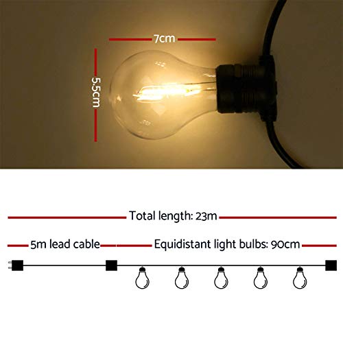 Festoon-String-Lights-23M-20-Bulbs-Waterproof-Outdoor-Lighting-Decoration-Jingle-Jollys-Christmas-Xmas-Holiday-Party-Wedding-Birthday-Garden-Marquee-Patio-IP44-A19-LED-Warm-White