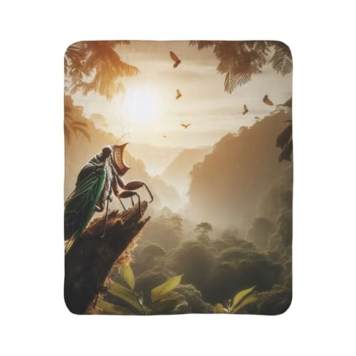 Cozy Fleece Sherpa Blanket - Cicada Sings Loudly from The